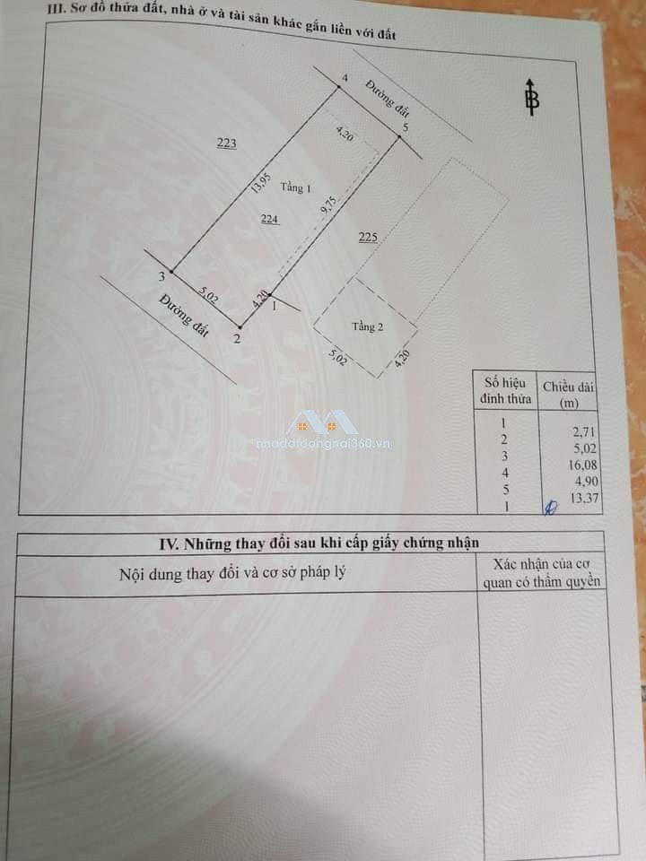 Bán nhà 1 trệt 1 lầu Phường An Bình dt 80m2 giá 2,5 Tỷ