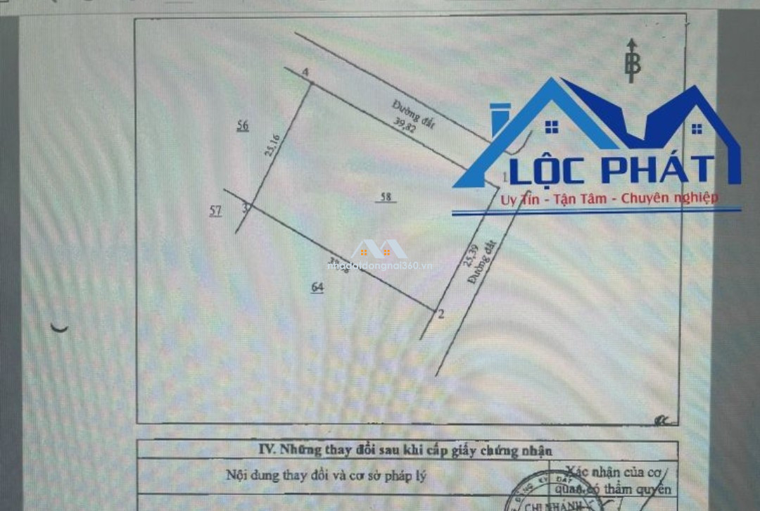 Bán lô đất 2 mặt tiền 1001m² xã Cẩm Đường  Long Thành Đồng Nai có 300 tc giá 7 tỷ.