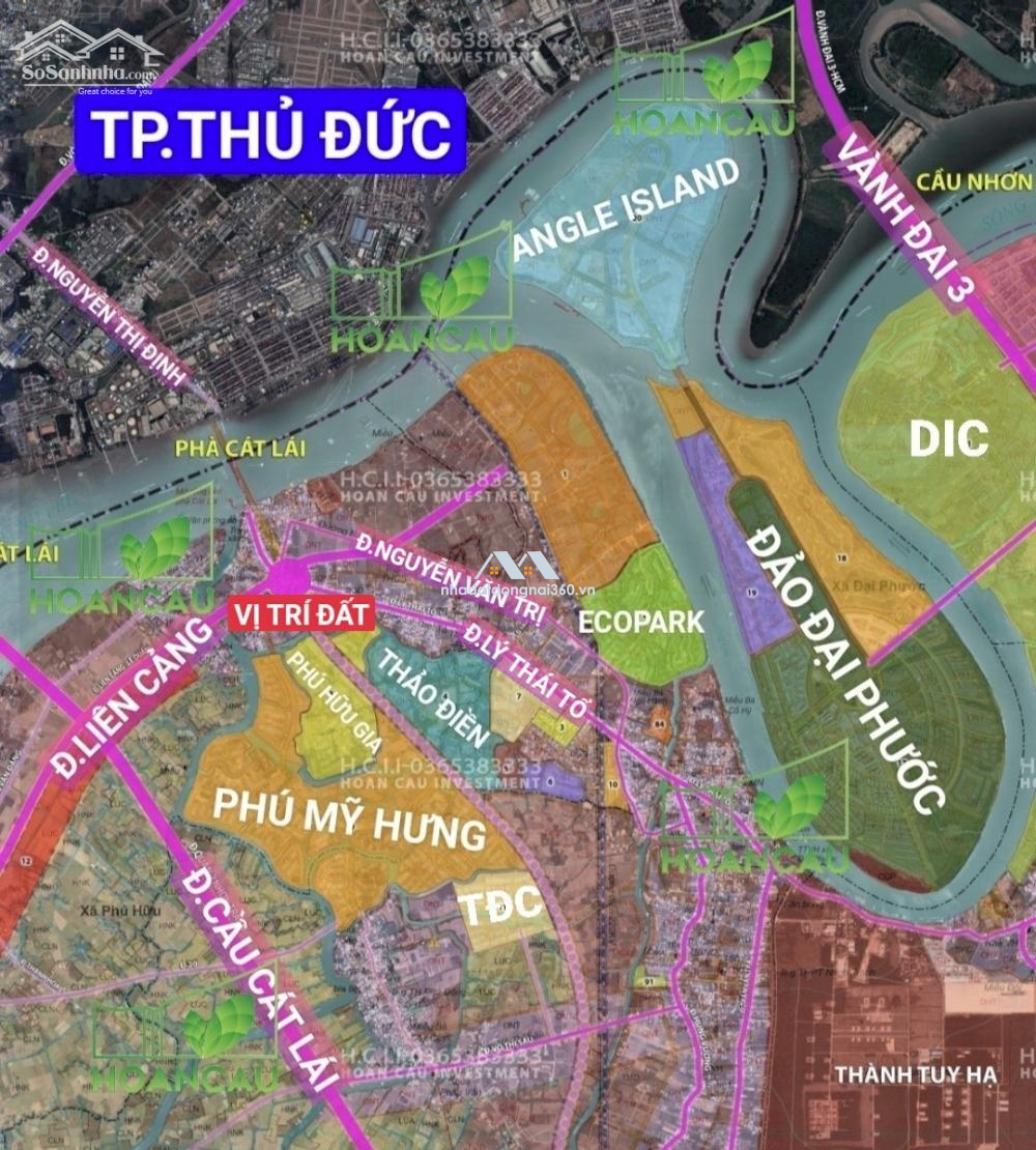 Nền đất thổ cư 2 mặt tiền, cách phà Cát Lái 1km,thích hợp an cư