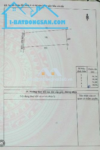 Cần bán lô đất 1012m2 (18x56), nở hậu, đường hiện hữu.