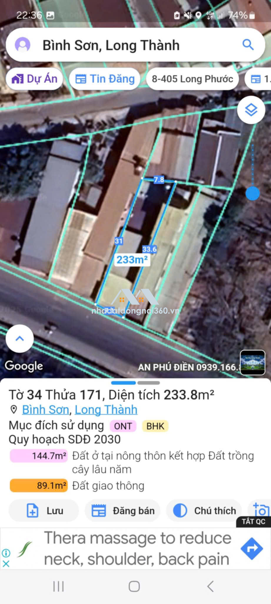 BÁN NHÀ ĐƯƠNG 769 XÃ BÌNH SƠN SÂN BAY LONG THÀNH