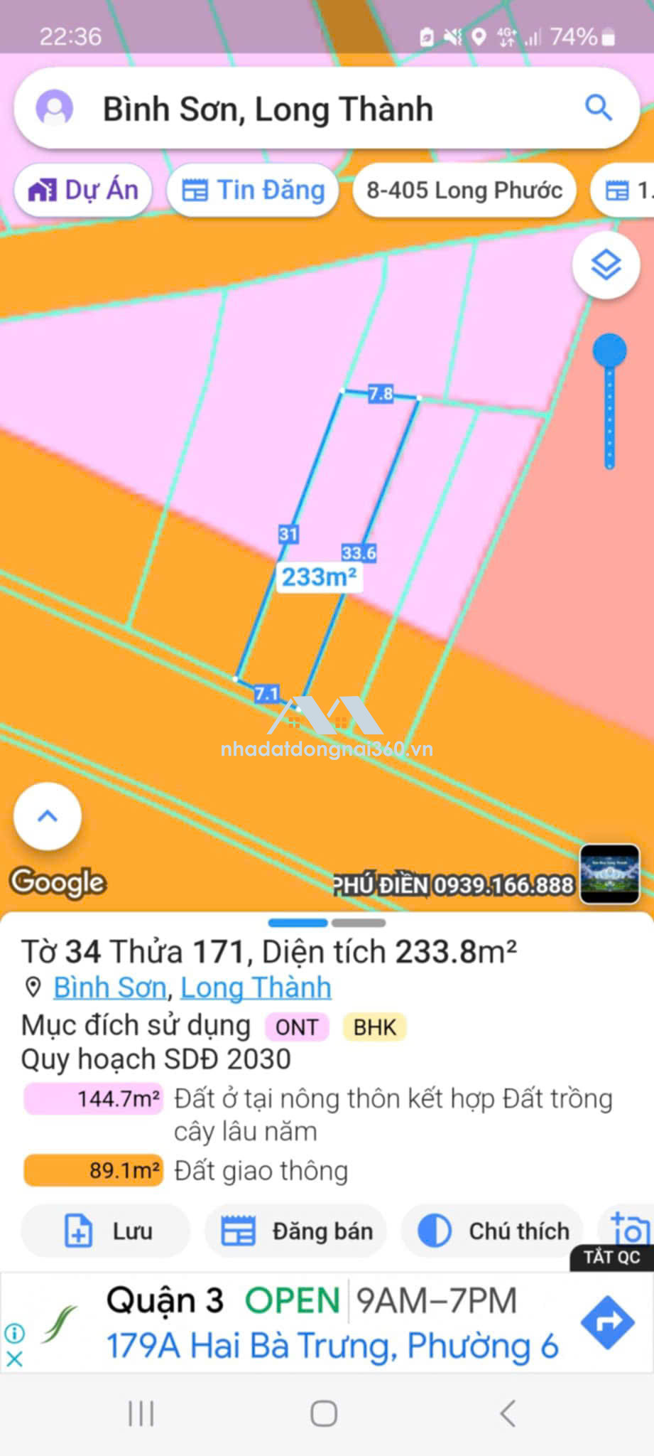 BÁN NHÀ ĐƯƠNG 769 XÃ BÌNH SƠN SÂN BAY LONG THÀNH