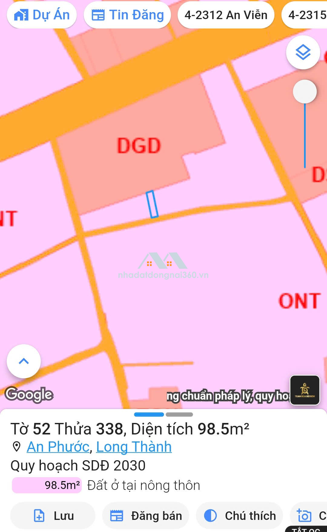 Bán đât mặt tiền thổ cư cạnh Ql51, An Phước, Long Thành