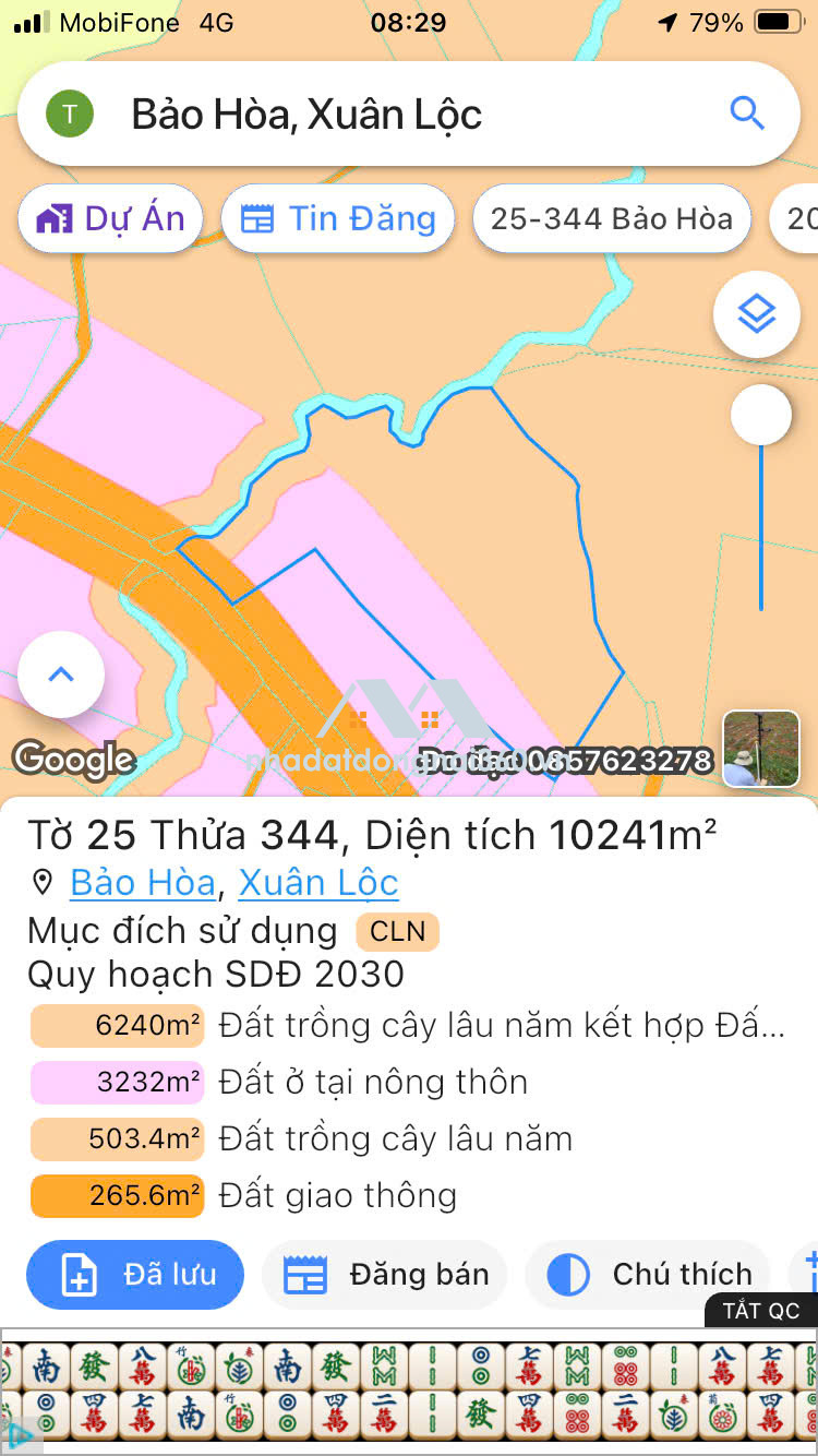 Hơn 1 Hecta đất vườn giáp suối tại mặt tiền đường Mã Vôi giá 700 triệu / sào