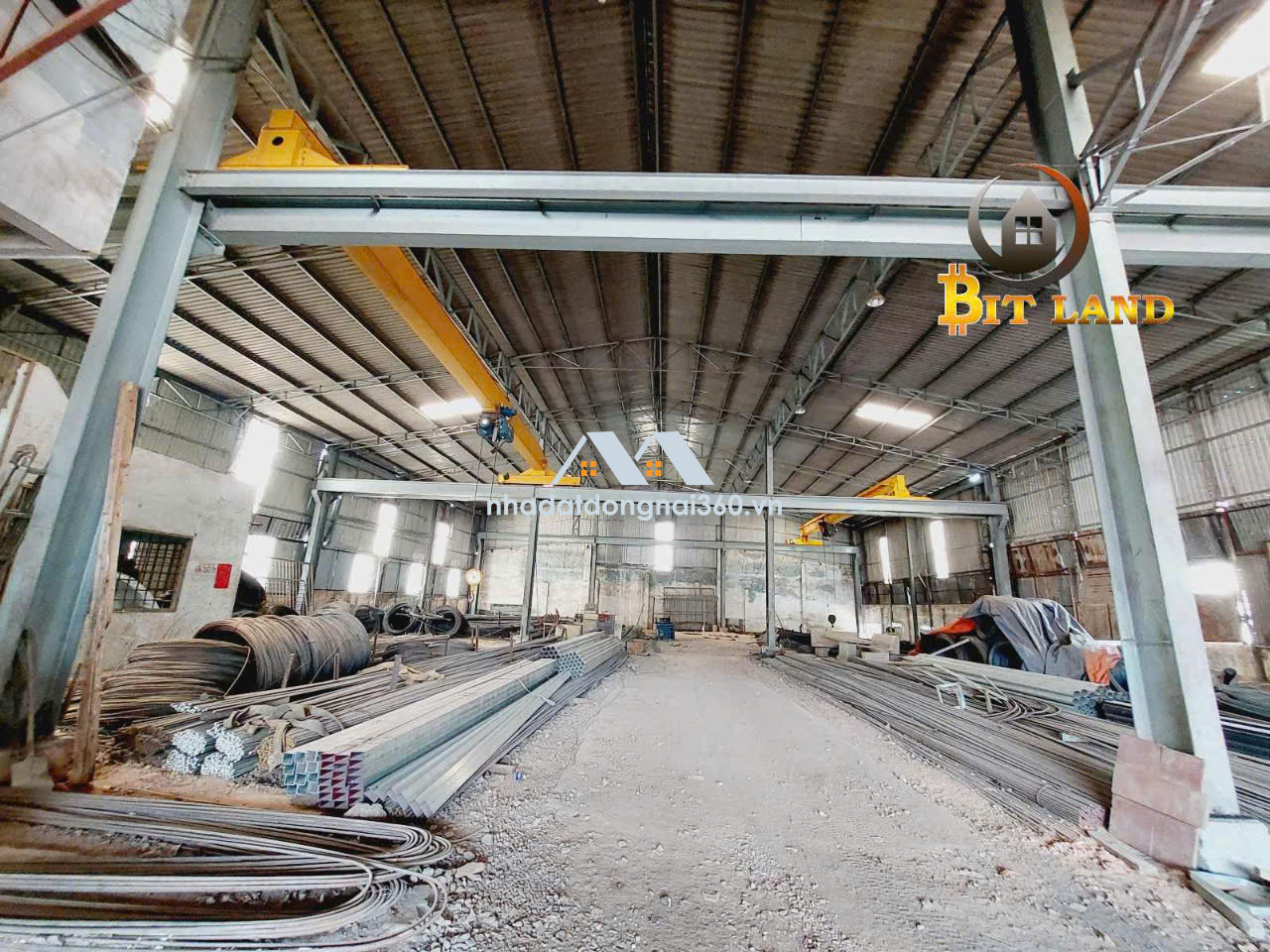 Cho thuê xưởng 1300m2 có 2 cẩu trục 5T mặt tiền Long Bình Tân, Biên Hòa, Đồng Nai có 80tr