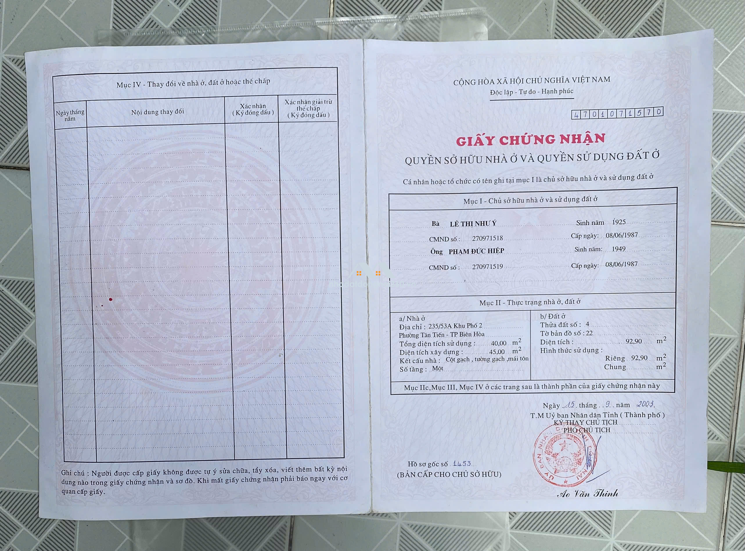 ► CẦN BÁN NHÀ CẤP 4 HẺM XE TẢI – TÂN MAI, BIÊN HÒA