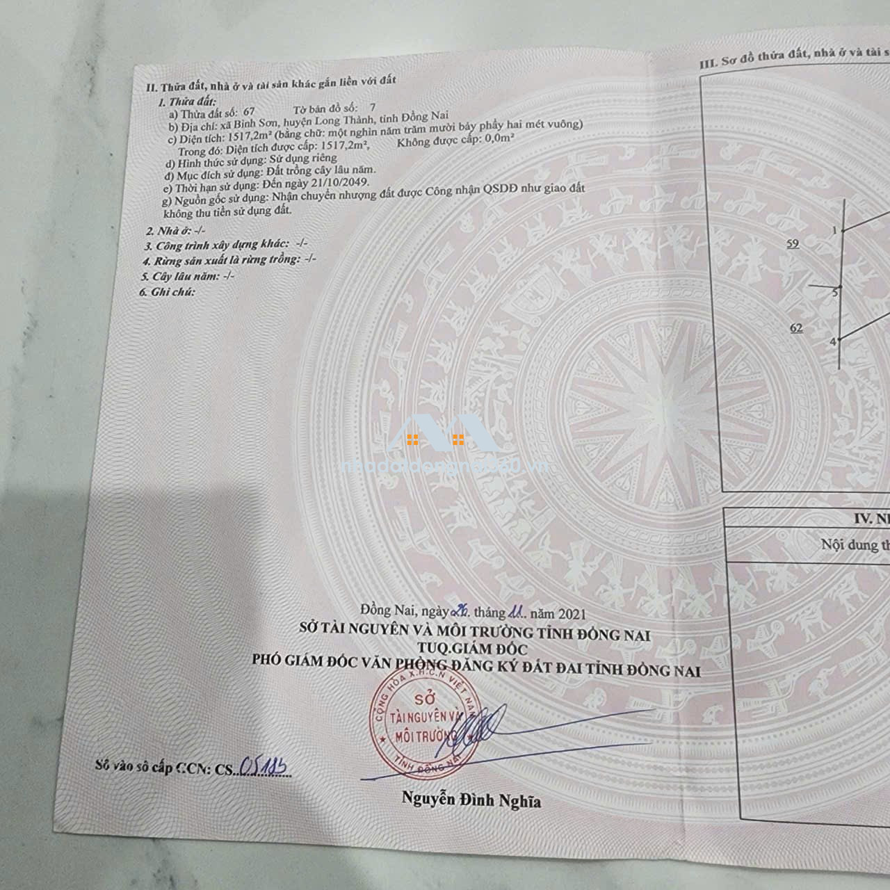 ĐẤT ĐẸP – GIÁ TỐT – CHÍNH CHỦ CẦN BÁN Tại Xã Bình Sơn, Huyện Long Thành, Đồng Nai