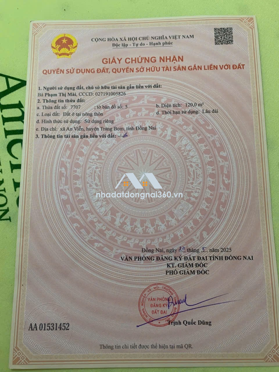 ĐẤT CHÍNH CHỦ - GIÁ TỐT - Vị Trí Ấp 4 Xã An Viễn, Huyện Trảng Bom, Tỉnh Đồng Nai