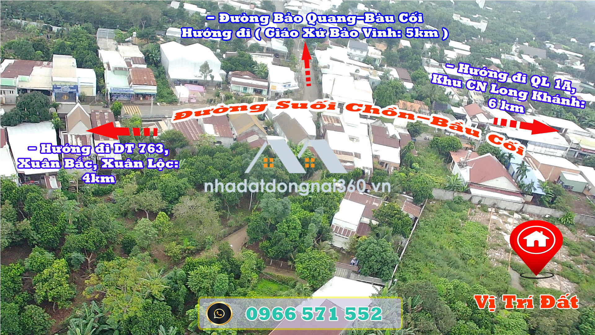 BÁN ĐẤT THỔ CƯ SAU CHỢ BẦU CỐI, P BẢO VINH. GIÁ CHỈ 4,9 Tr/1m2