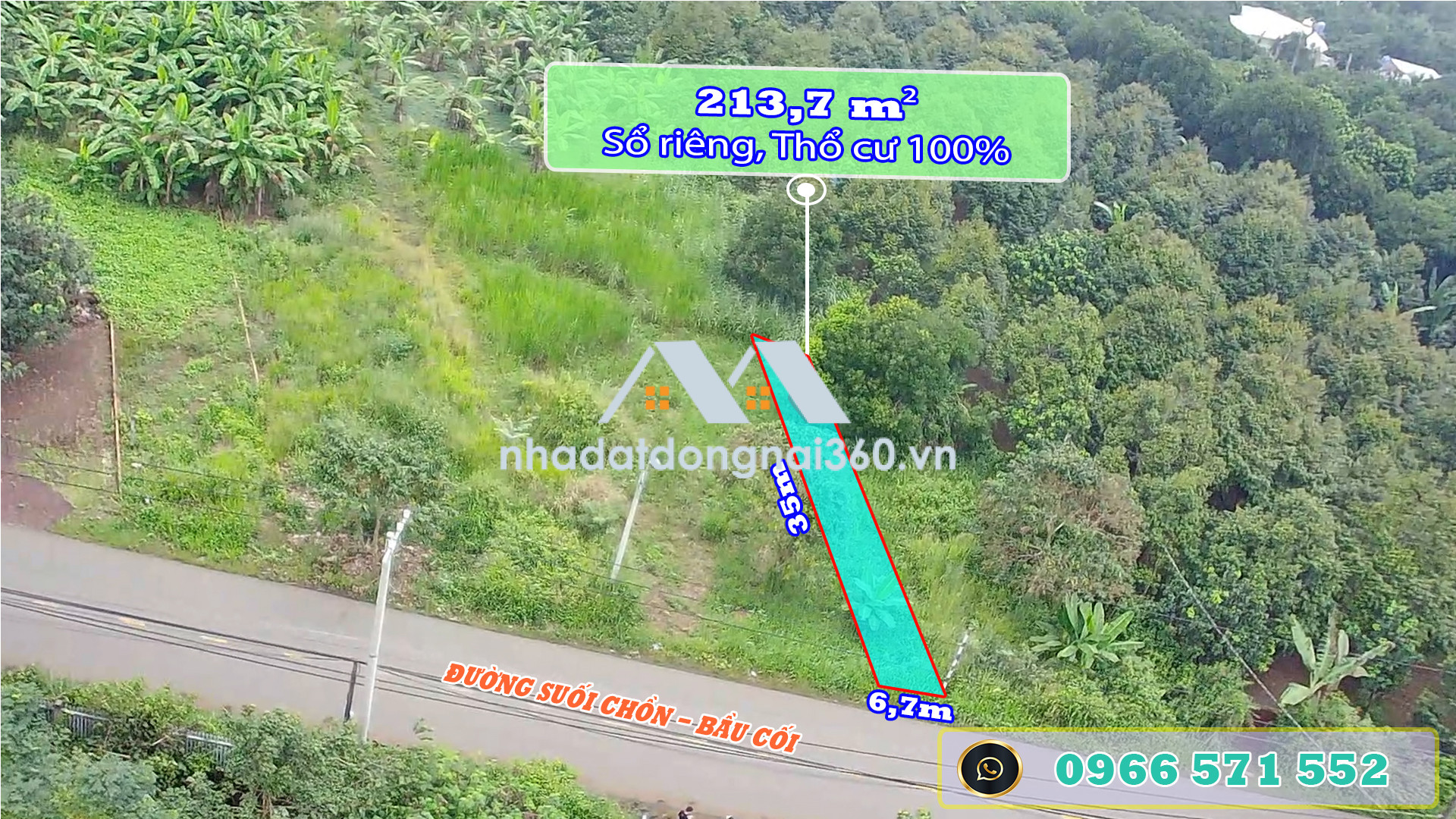 Bán Đất Thổ Cư MT Đường Nhựa “Suối Chồn-Bầu Cối”. P Bảo Vinh. Đồng Nai. Giá chỉ 1,450 Tỷ.