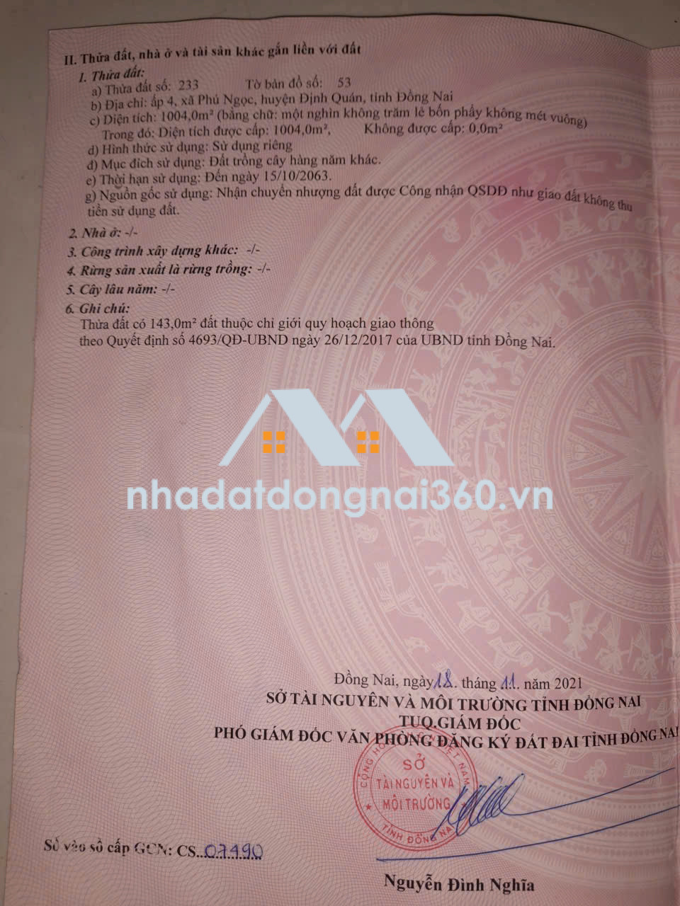 Bán đất tại Phường Trấn Biên, Đồng Nai giá 600 Triệu