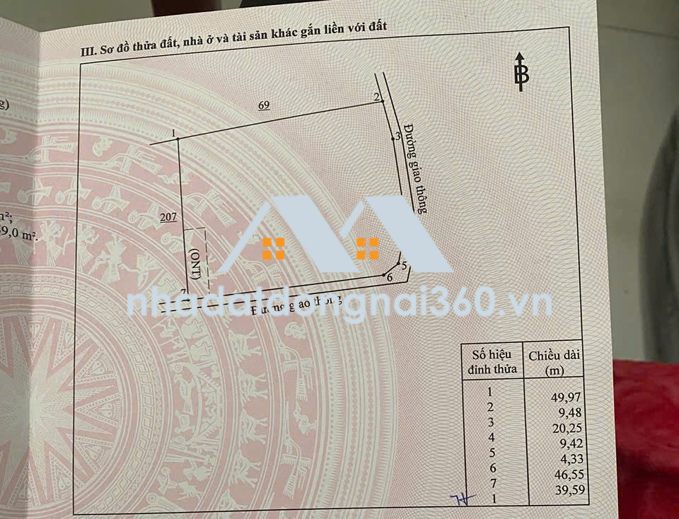 BÁN ĐẤT ĐẸP 2 MẶT TIỀN  XÃ GIA CANH – HUYỆN ĐỊNH QUÁN – ĐỒNG NAI dt 2.069m² 4 tỷ