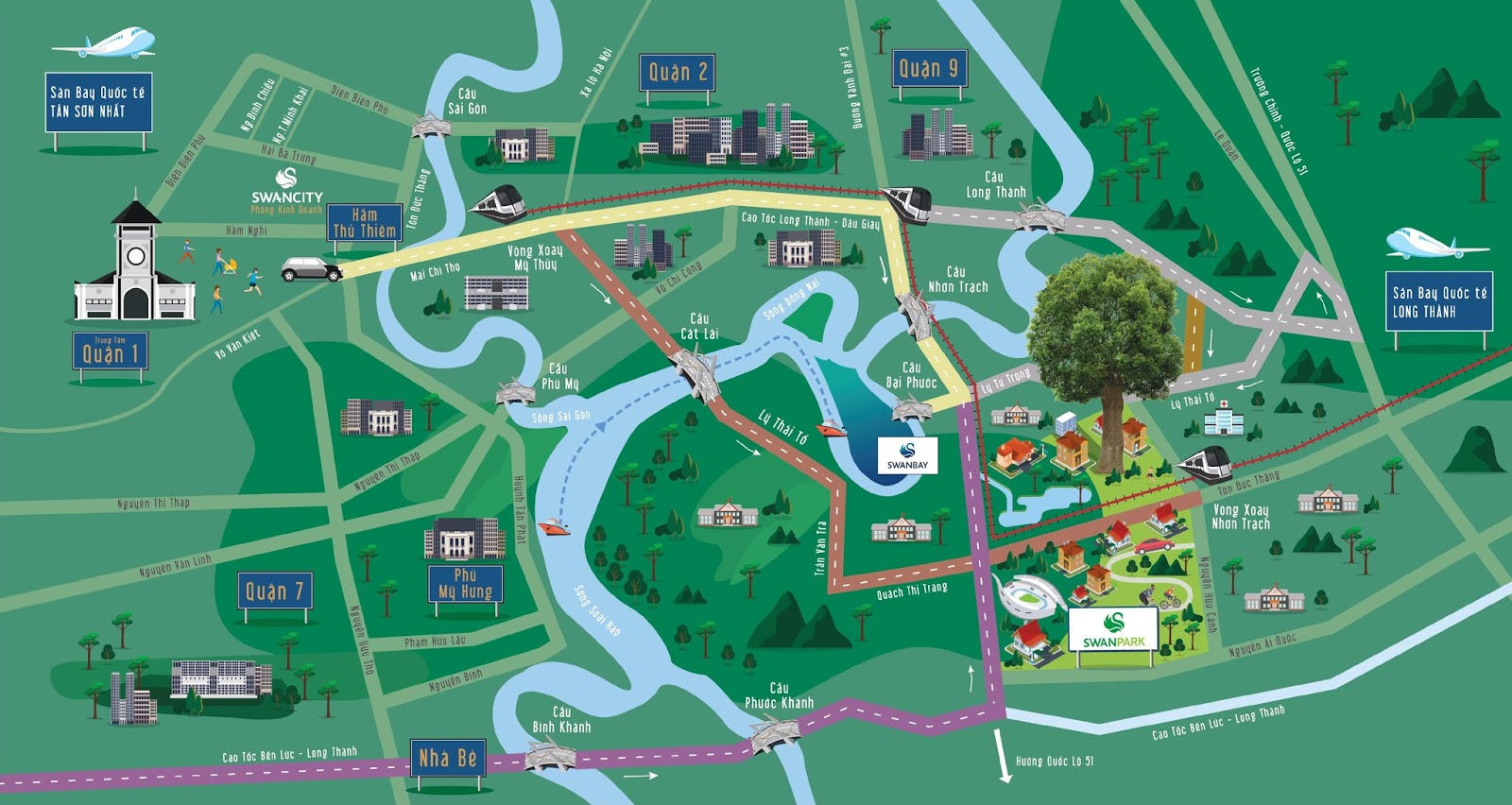 Bản đồ vị trí Swan Park